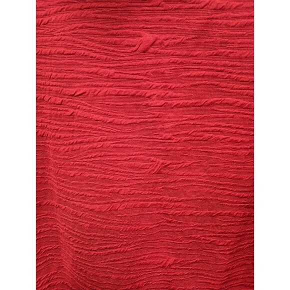 Laura Hlavac Womens Cowl Neck Top XL Red Textured Sheer Bishop Sleeve BOHO - Picture 3 of 9